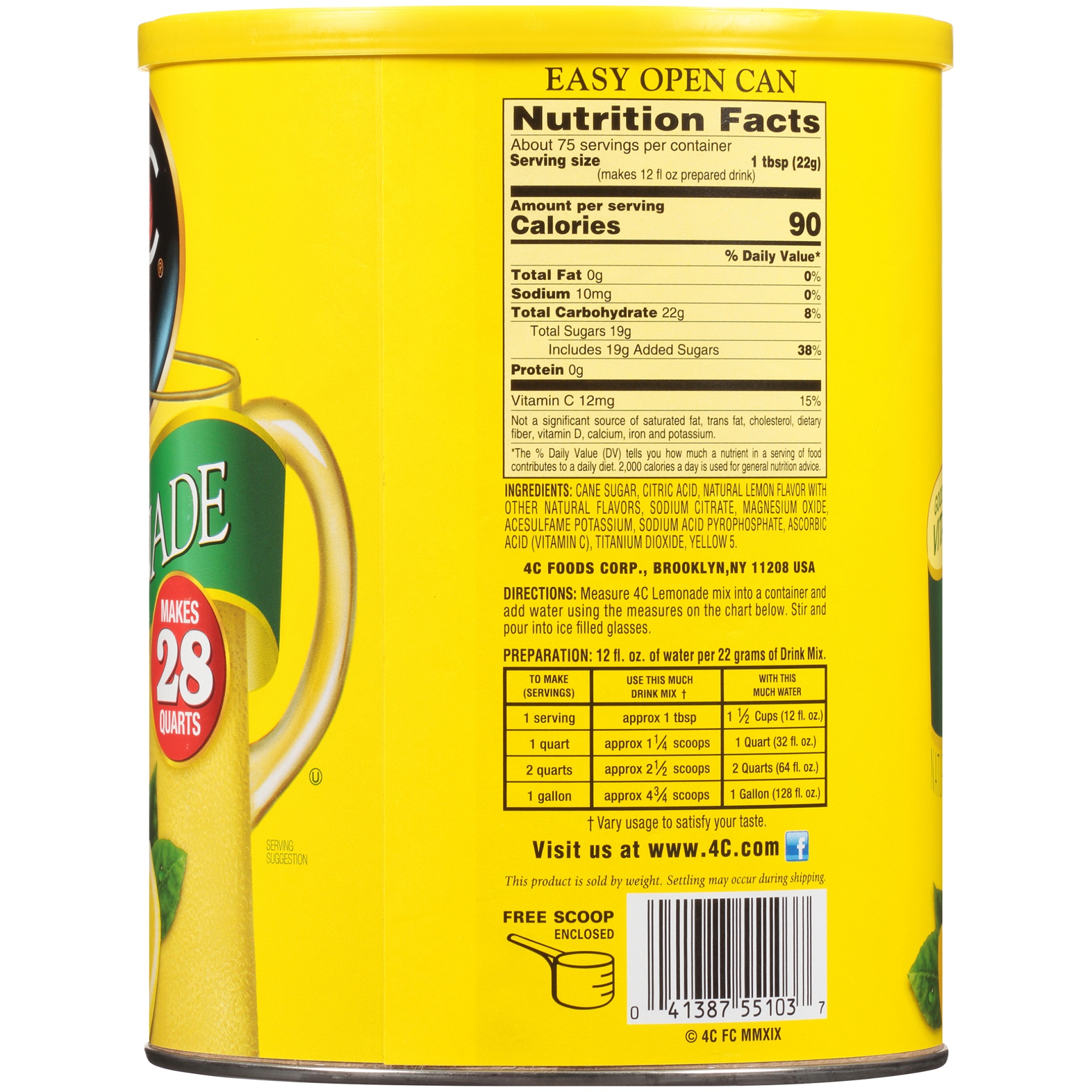 slide 7 of 8, 4C Lemonade Drink Mix 58 oz, 58 oz