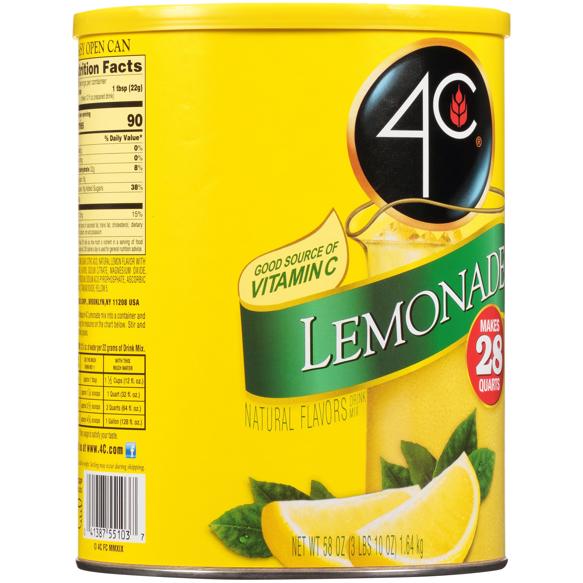 slide 5 of 8, 4C Lemonade Drink Mix 58 oz, 58 oz