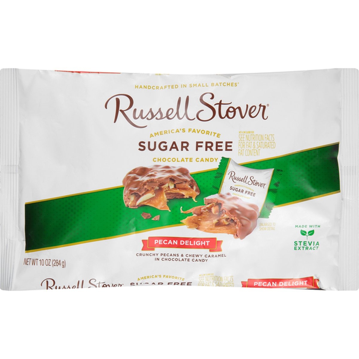 slide 1 of 1, Russell Stover Chocolate Candy, Sugar Free, Pecan Delight, 10 oz