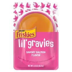 Purina Friskies Lil'' Gravies Savory Salmon Flavor Cat Food Complement Lickable Cat Treats