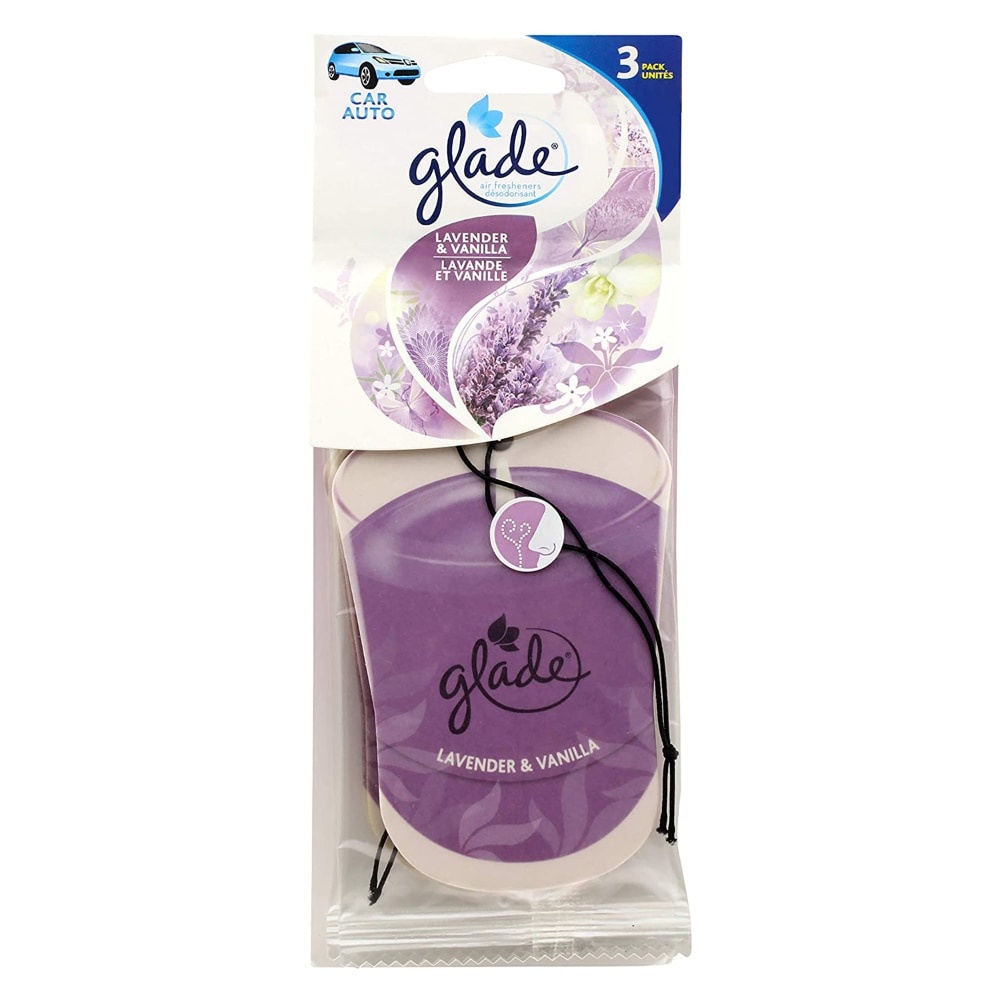 slide 1 of 1, Glad Lavender & Vanilla Auto Air Fresheners, 3 ct