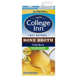 College Inn Less Sodium Chicken Bone Broth 32 oz Carton