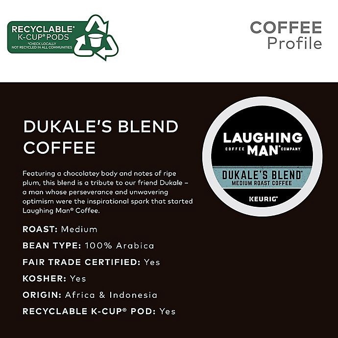 slide 4 of 6, Laughing Man Dukale's Blend Coffee Keurig K-Cup Pods, 22 ct