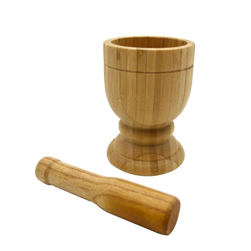 slide 2 of 4, IMUSA Small Bamboo Mortar and Pestle, 1 ct