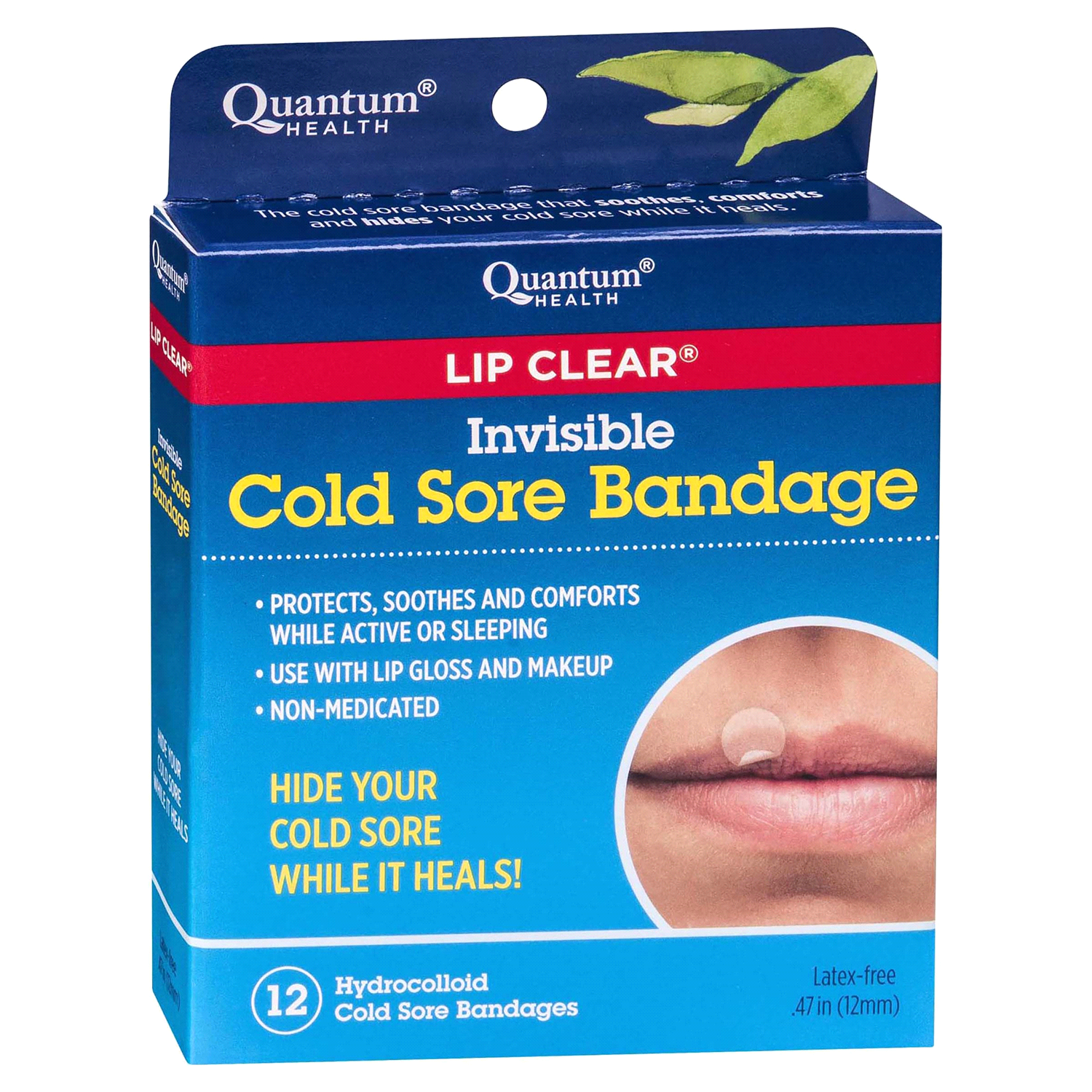 slide 4 of 5, Lip Clear Quantum Cold Sore Bandage 12 ea, 12 ct
