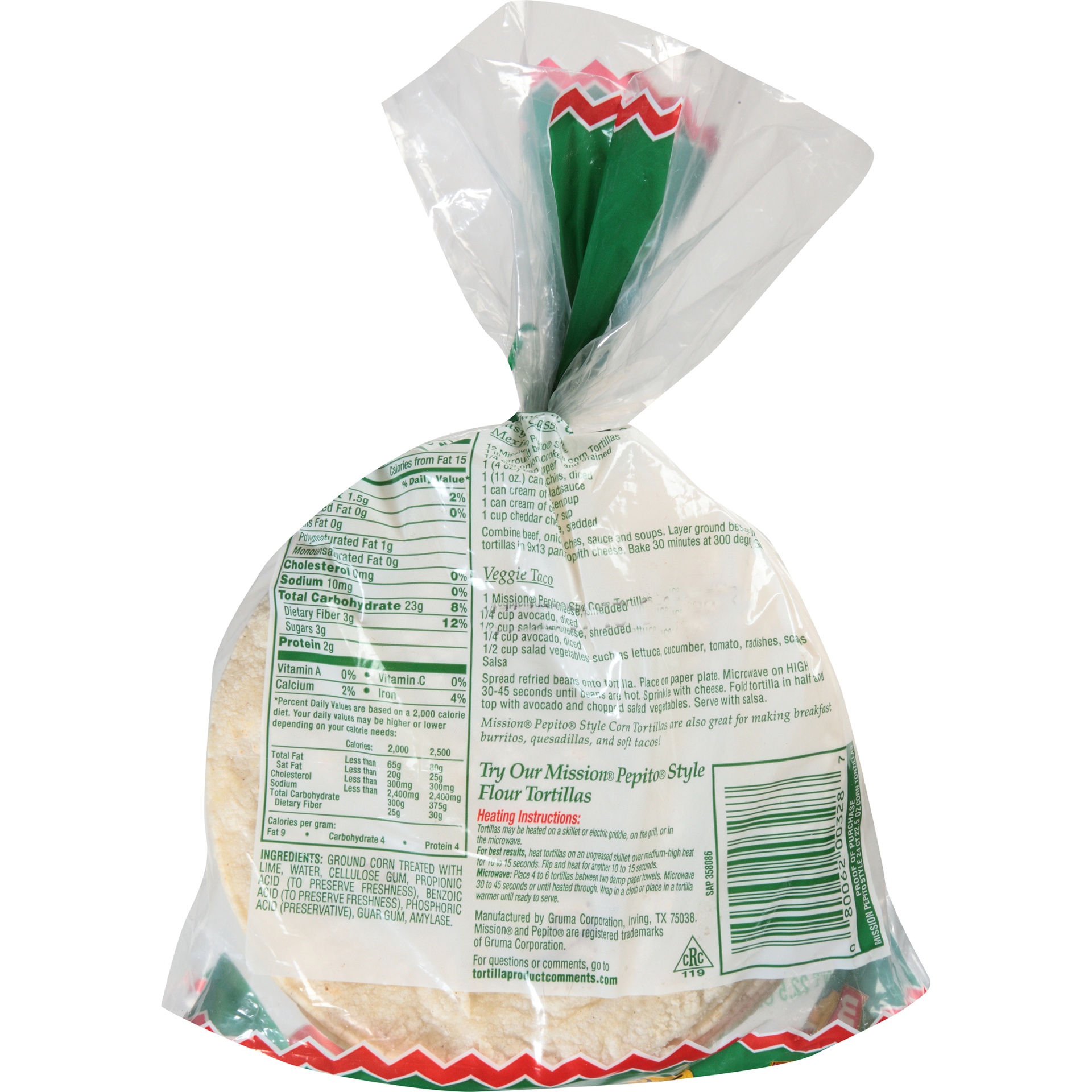 slide 5 of 6, Pepito Mission White Corn Tortilla - 24 Count, 22.5 oz