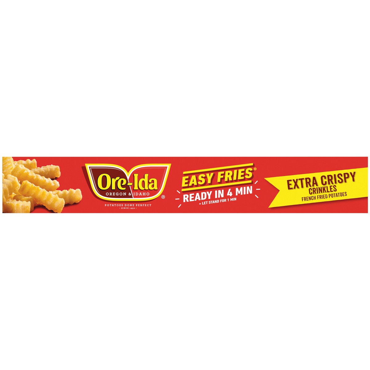 slide 8 of 14, Ore-Ida Ready in 5 Extra Crispy Crinkles French Fries Fried Microwavable Frozen Potatoes, 4.75 oz Box, 4.75 oz