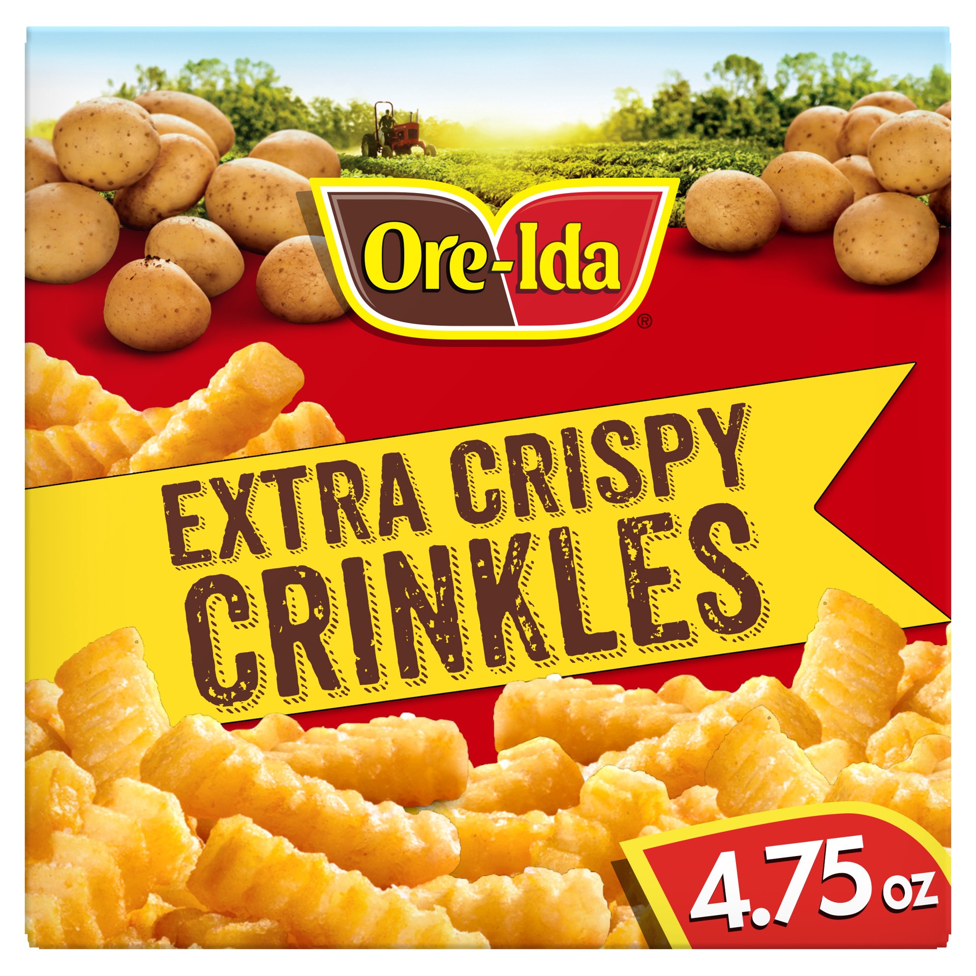 slide 1 of 14, Ore-Ida Ready in 5 Extra Crispy Crinkles French Fries Fried Microwavable Frozen Potatoes, 4.75 oz Box, 4.75 oz