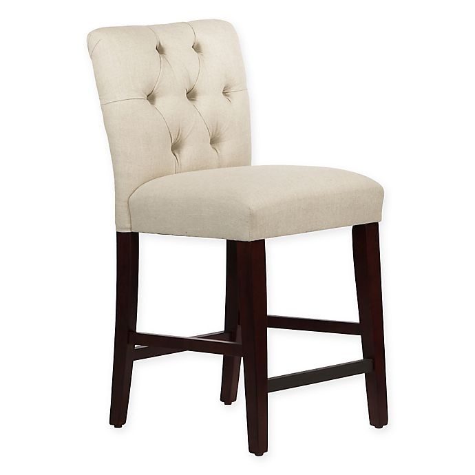 slide 1 of 5, Skyline Furniture Sherwood Tufted Counter Stool - Linen Talc, 1 ct