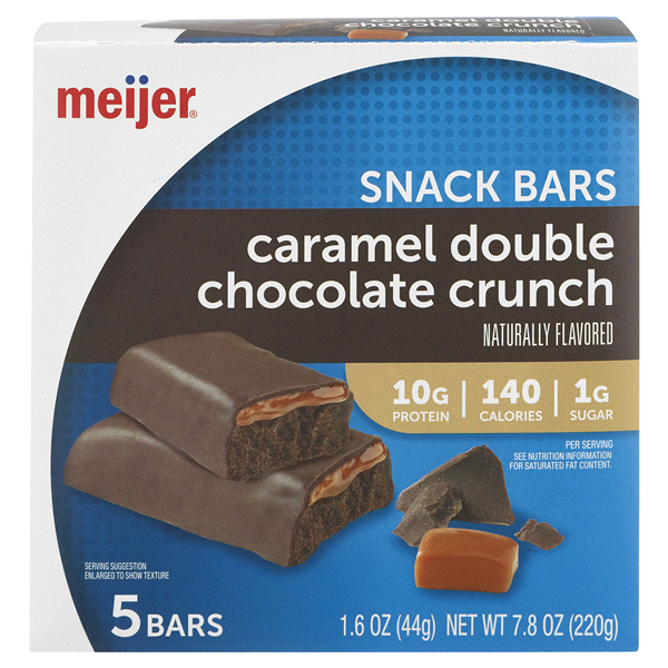 slide 1 of 1, Meijer Caramel Double Chocolate Crunch Snack Bar, 5 ct