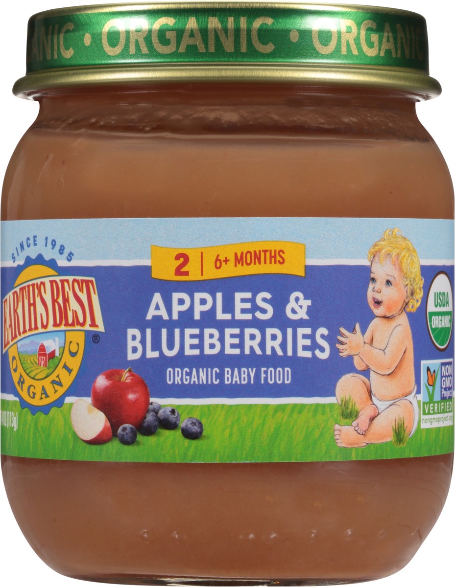 slide 4 of 7, Earth's Best Apples & Blueberries Baby Food, 4 oz