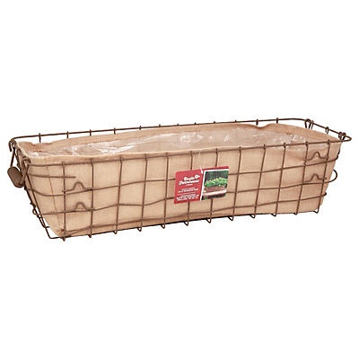 slide 1 of 1, Panacea Rustic Farmhouse Woven Wire Window Box, 24 in