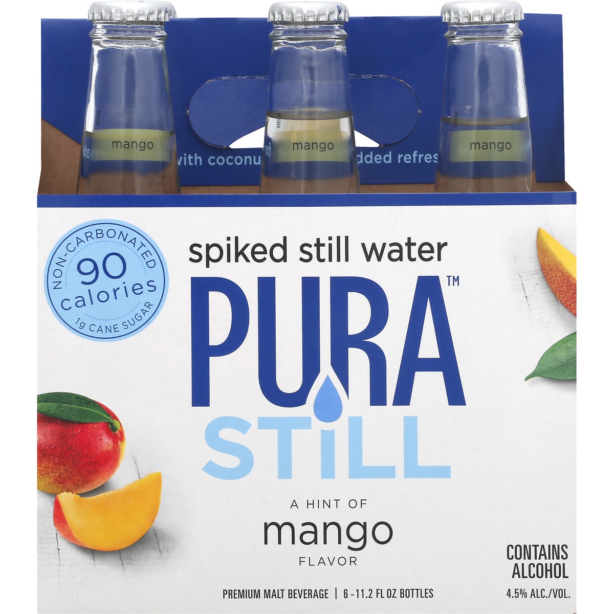 slide 7 of 8, Pura Still Still Water, Spiked, Mango, 6 ct; 11.2 fl oz