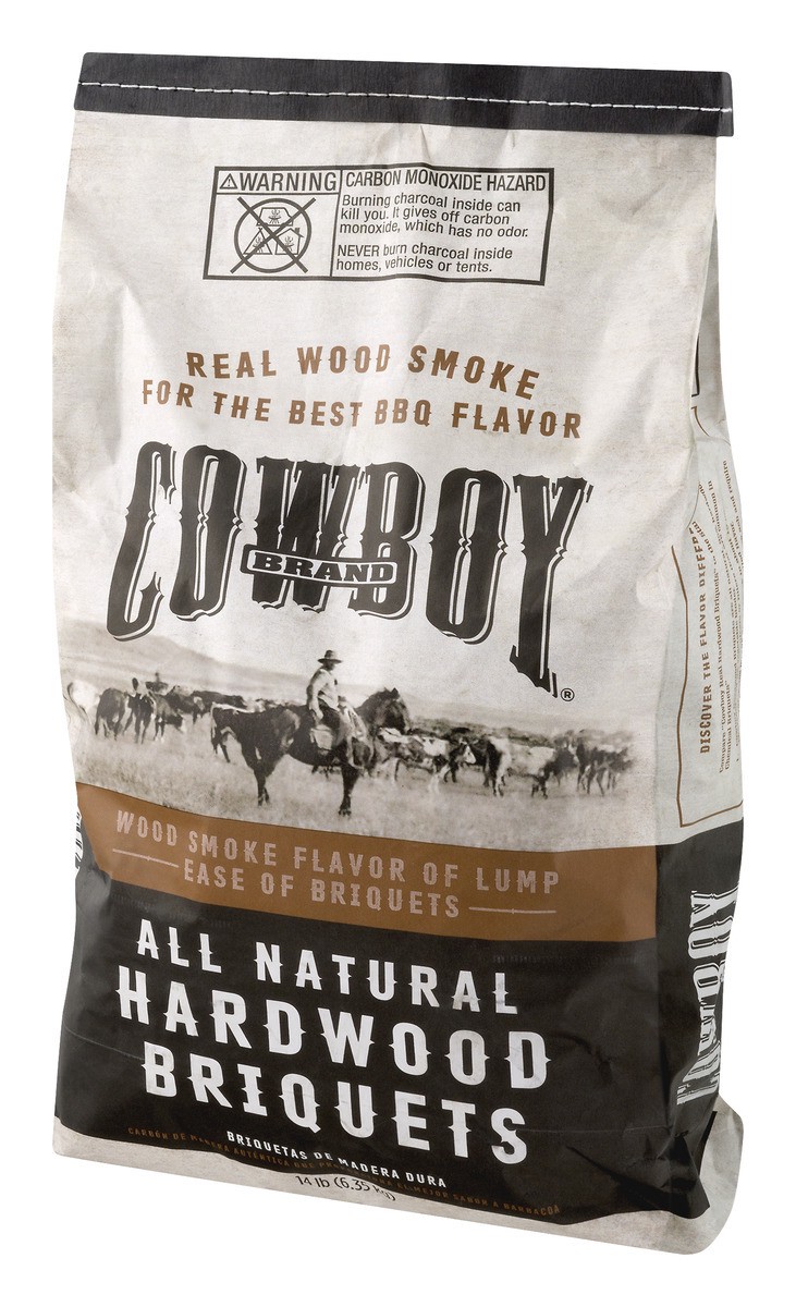 slide 5 of 9, Cowboy Charcoal All Natural Hardwood Briquets 14 lb, 14 lb