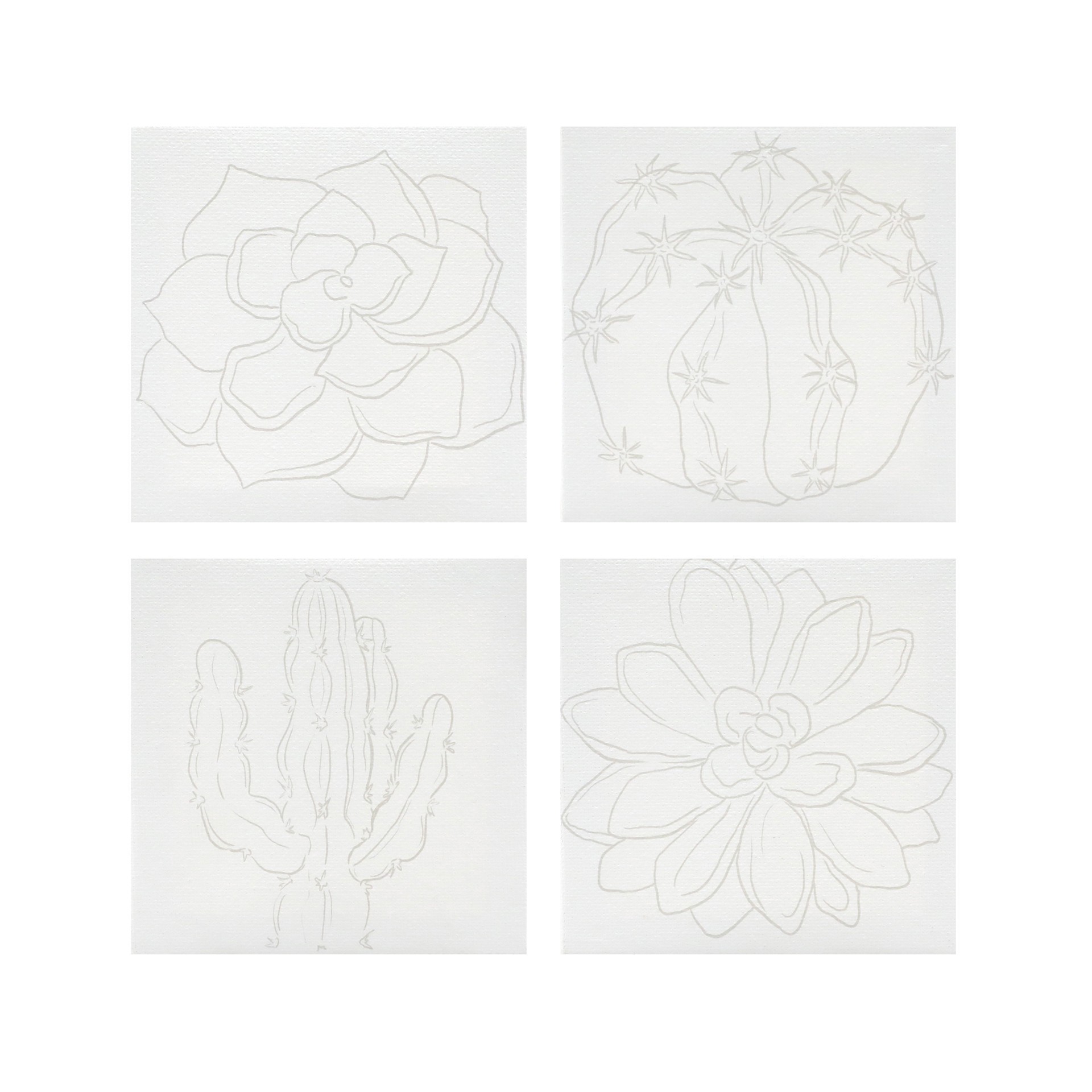 slide 2 of 5, Cactus Mini Canvas Painting Kit By Craft Smart, 4 in x 4 in