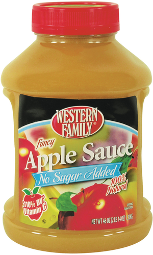 slide 1 of 1, Western Family Applesauce Natural, 46 oz