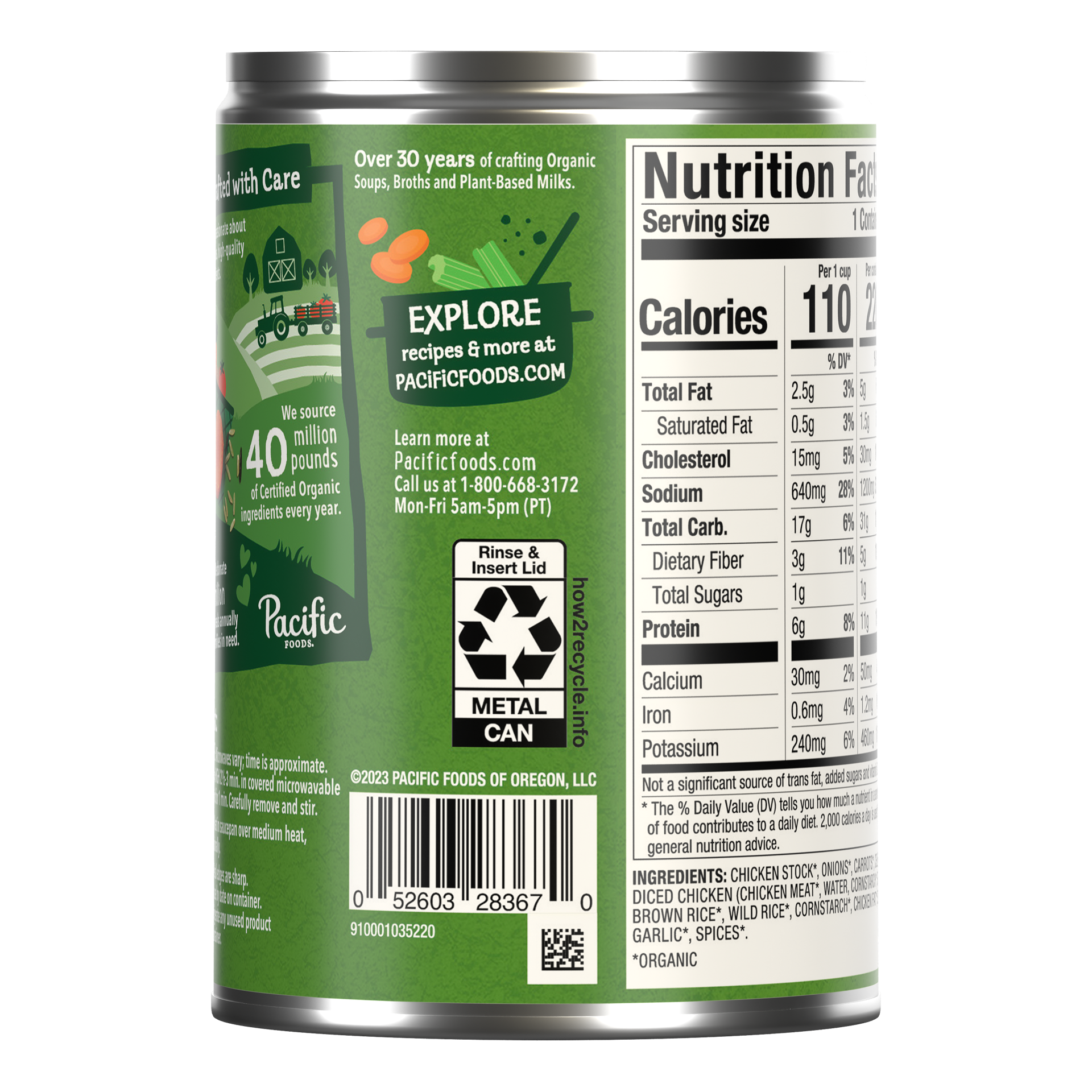 slide 5 of 5, Pacific Foods Organic Chicken and Wild Rice Soup, 16.3 oz Can, 16.3 oz