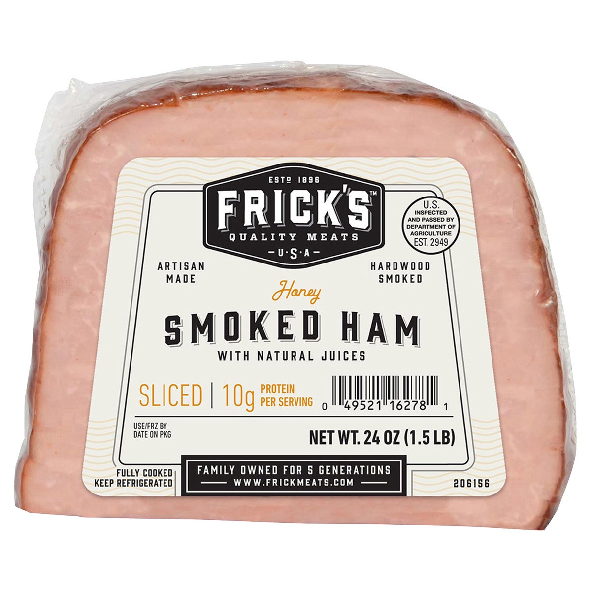 slide 4 of 6, Frick's Hickory Smoked Honey Ham, 24 oz