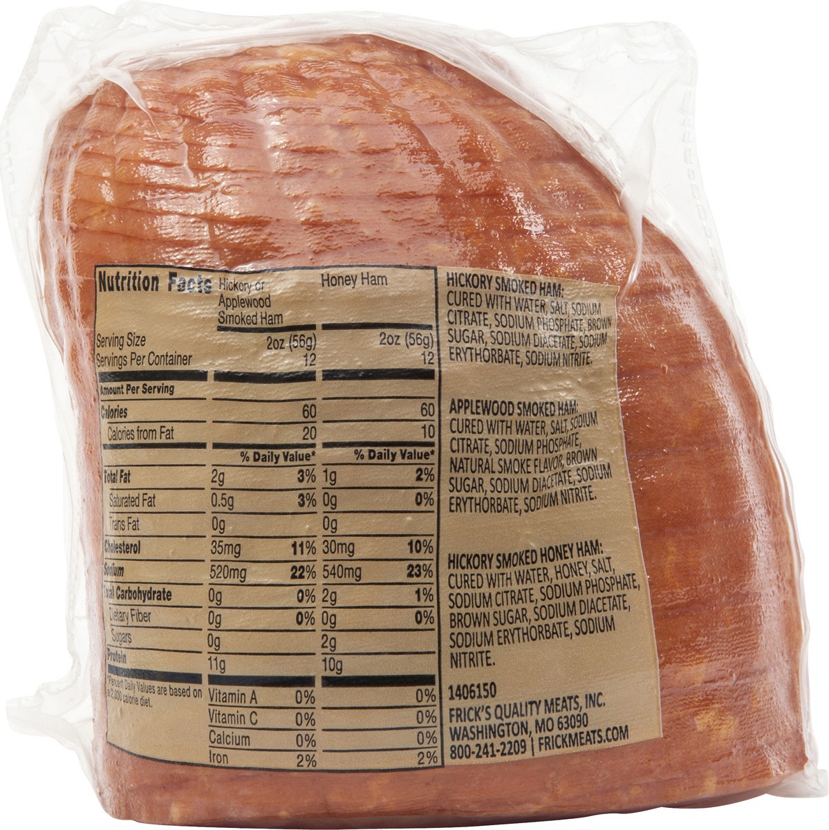 slide 5 of 6, Frick's Hickory Smoked Honey Ham, 24 oz