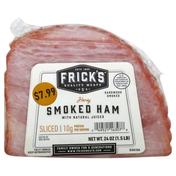 slide 1 of 1, Frick's Hickory Smoked Honey Ham, 24 oz
