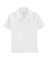 Oshkosh Kid Pique Uniform Polo Shirt - White
