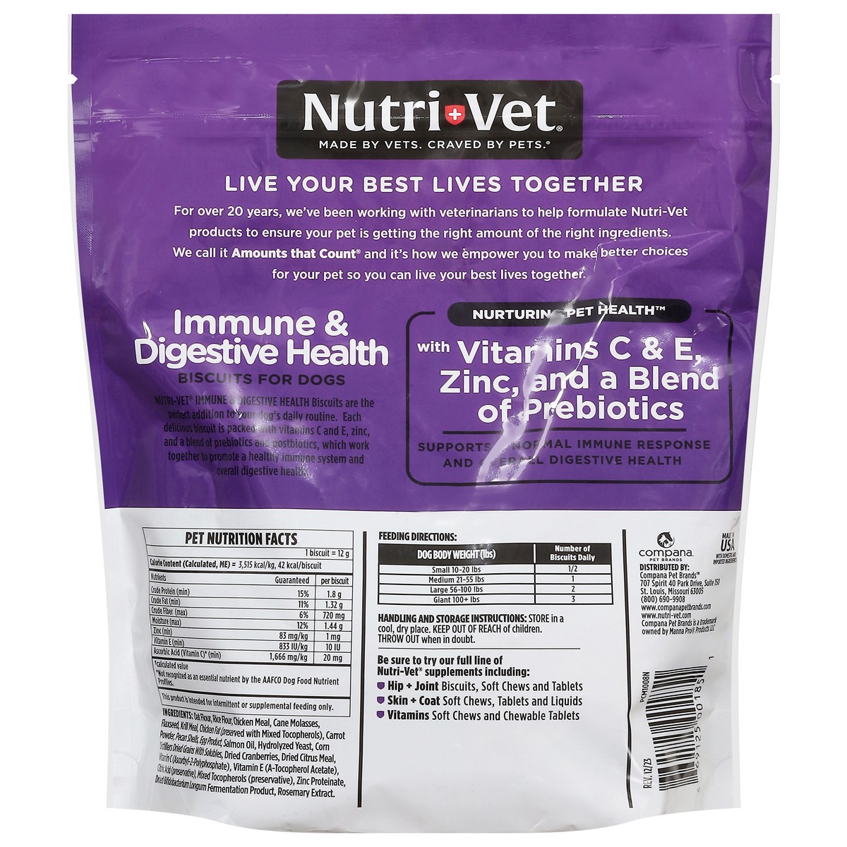 slide 11 of 16, Nutri-Vet Immune & Digestive Health Chicken & Salmon Flavor Biscuits for Dogs 1 lb, 16 oz