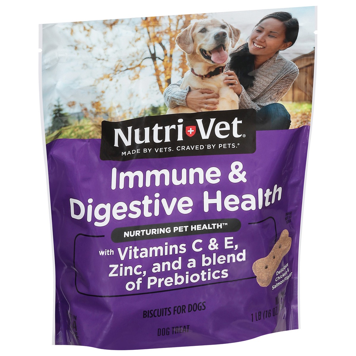 slide 10 of 16, Nutri-Vet Immune & Digestive Health Chicken & Salmon Flavor Biscuits for Dogs 1 lb, 16 oz