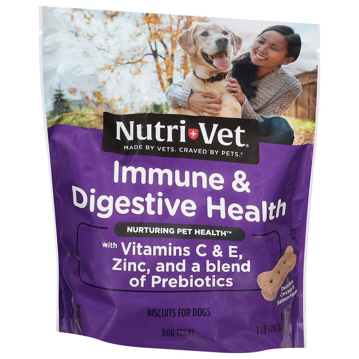 slide 14 of 16, Nutri-Vet Immune & Digestive Health Chicken & Salmon Flavor Biscuits for Dogs 1 lb, 16 oz