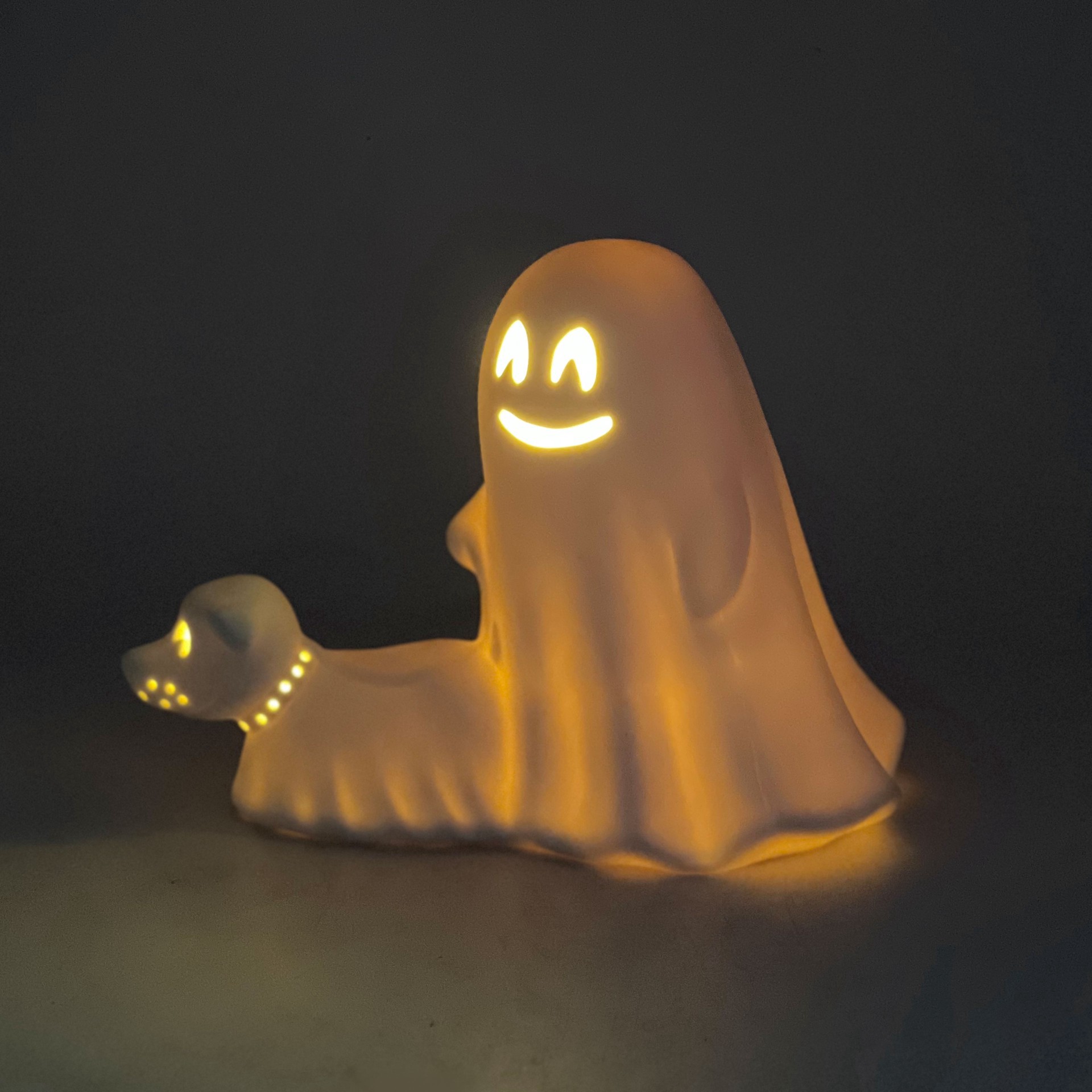 slide 5 of 8, 8" Diy Ceramic Led Ghost Walking Dog Decor By Make Market, 8 in x 4.5 in x 6.1 in