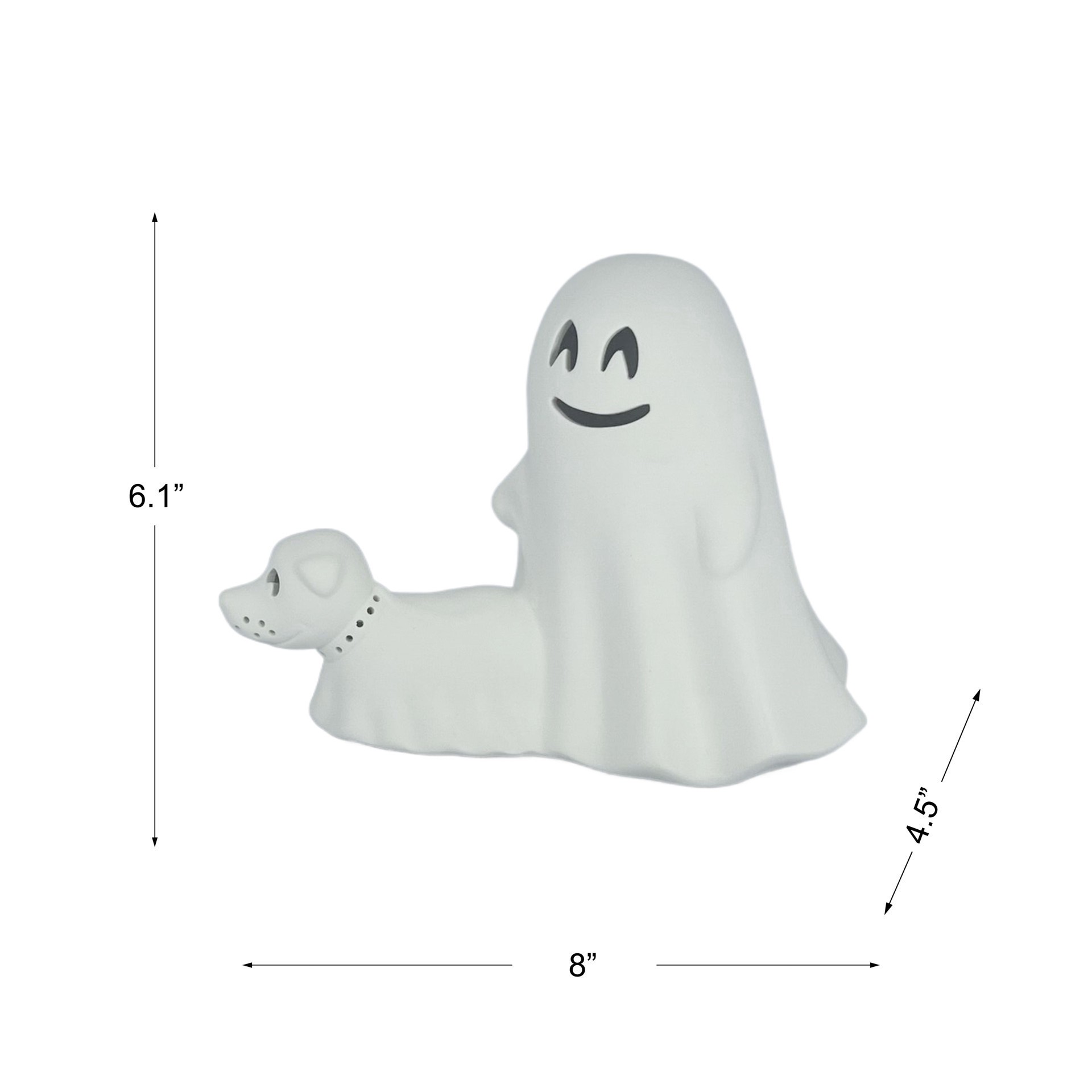 slide 4 of 8, 8" Diy Ceramic Led Ghost Walking Dog Decor By Make Market, 8 in x 4.5 in x 6.1 in