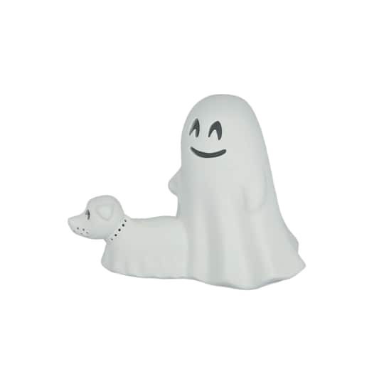 slide 1 of 8, 8" Diy Ceramic Led Ghost Walking Dog Decor By Make Market, 8 in x 4.5 in x 6.1 in