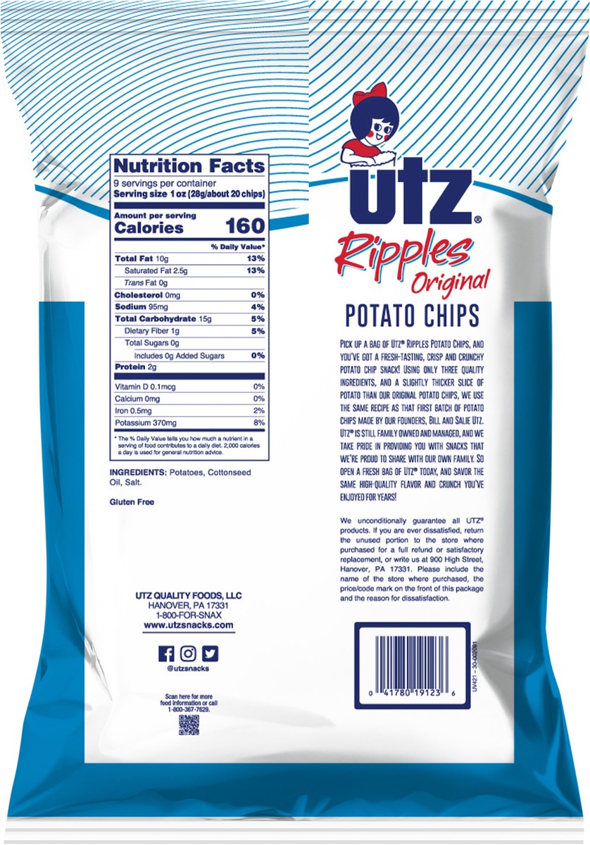 slide 4 of 7, Utz Potato Chip Ripple 9.5 Oz., 7.75 oz