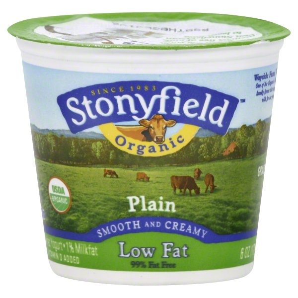 slide 1 of 1, Stonyfield Farm Yogurt, Lowfat, Plain, 6 oz