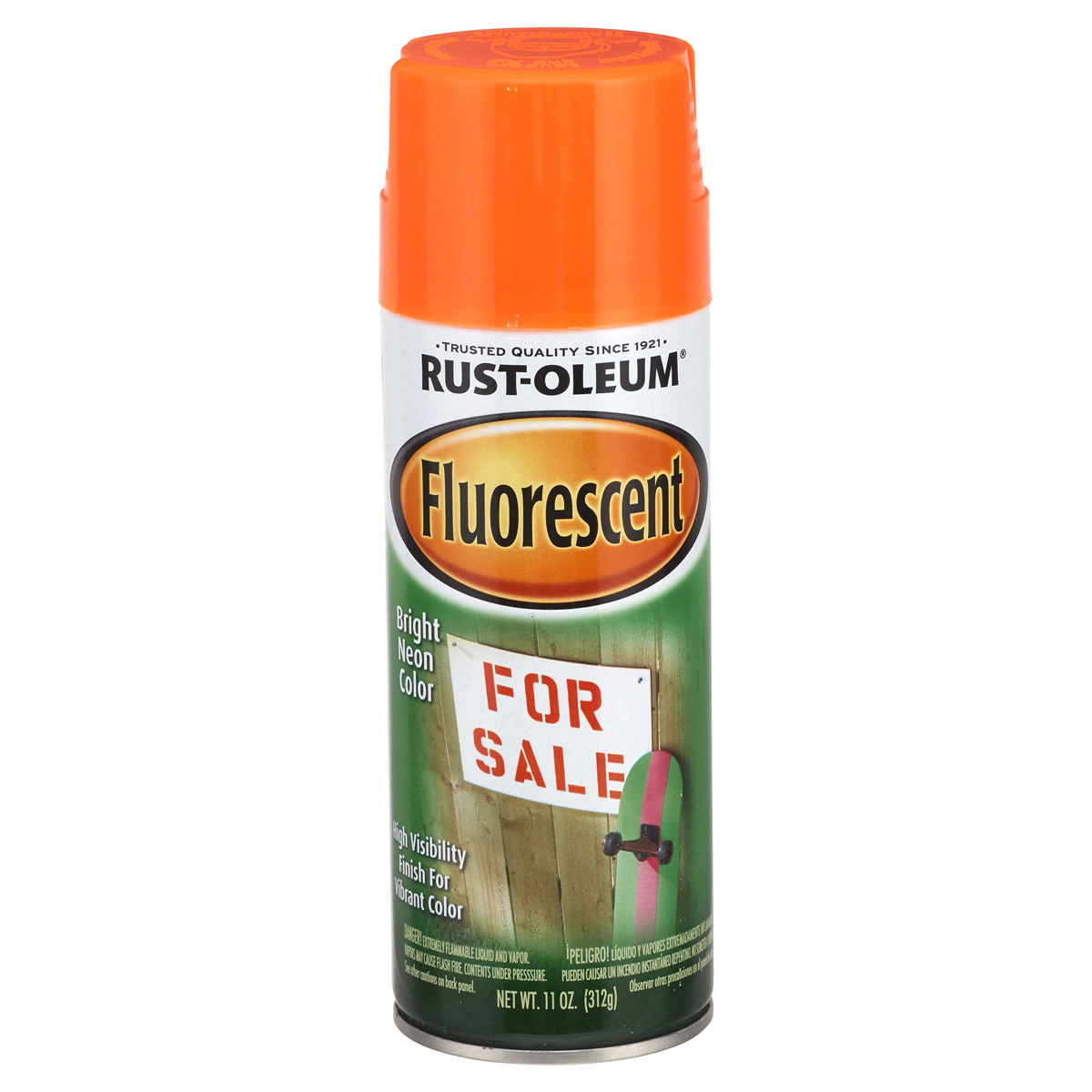 slide 1 of 9, Rust-Oleum Specialty Fluorescent Spray Paint - 1954830, Fluorescent Orange, 11 oz