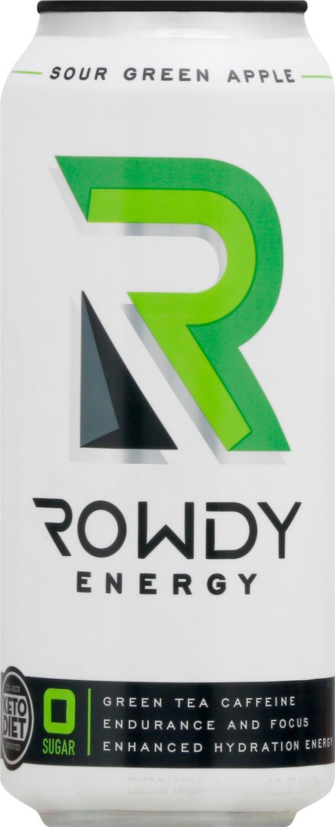 slide 2 of 12, Rowdy Energy Sour Green Apple Energy Drink 1 ea, 1 ct