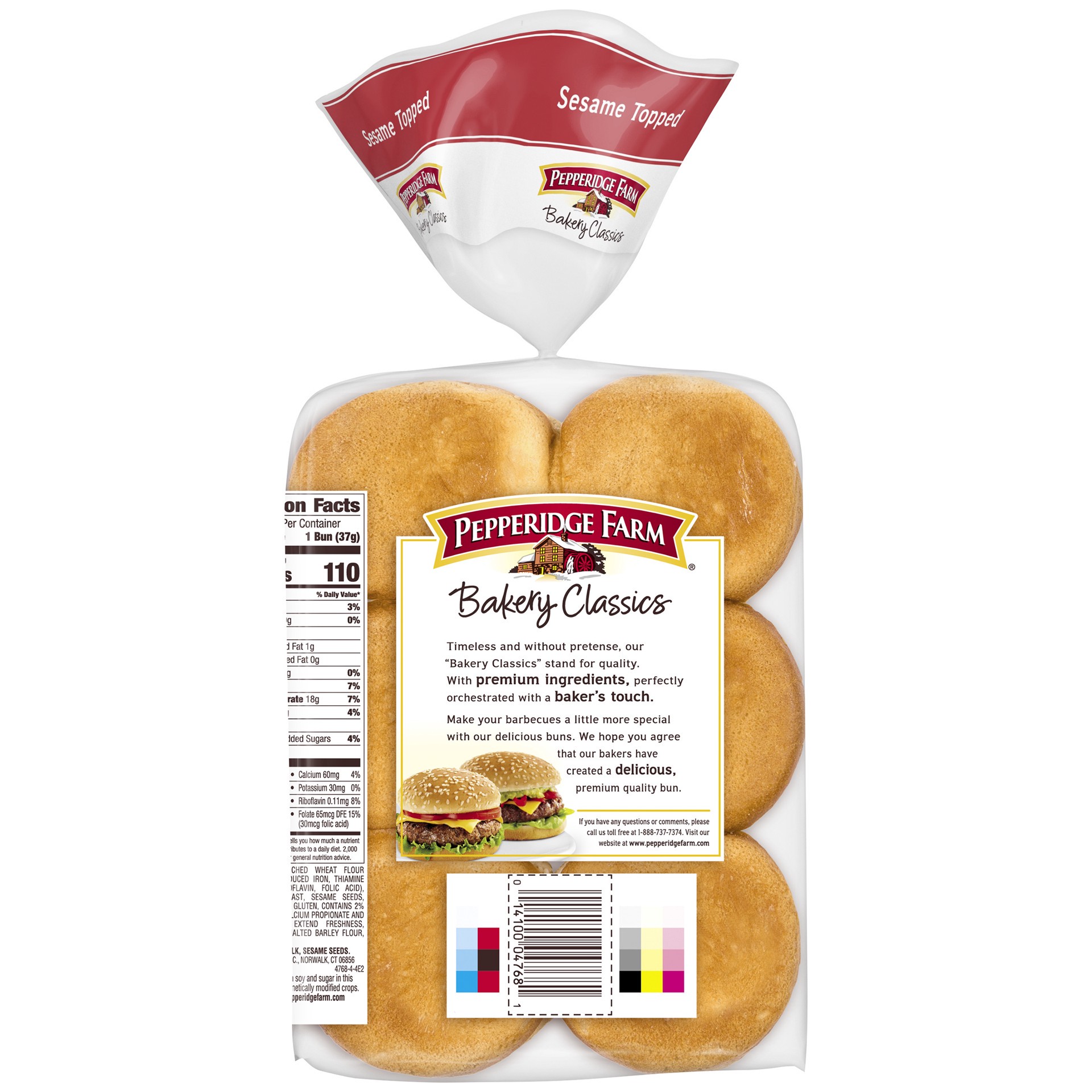 slide 3 of 5, Pepperidge Farm Bakery Classics Sesame Topped Slider Buns, 15.5 oz. Bag, 12-pack, 12 ct