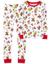 Carter's Kid 2-Piece Christmas Grinch 100% Snug Fit Cotton Pajamas Green/Red 14