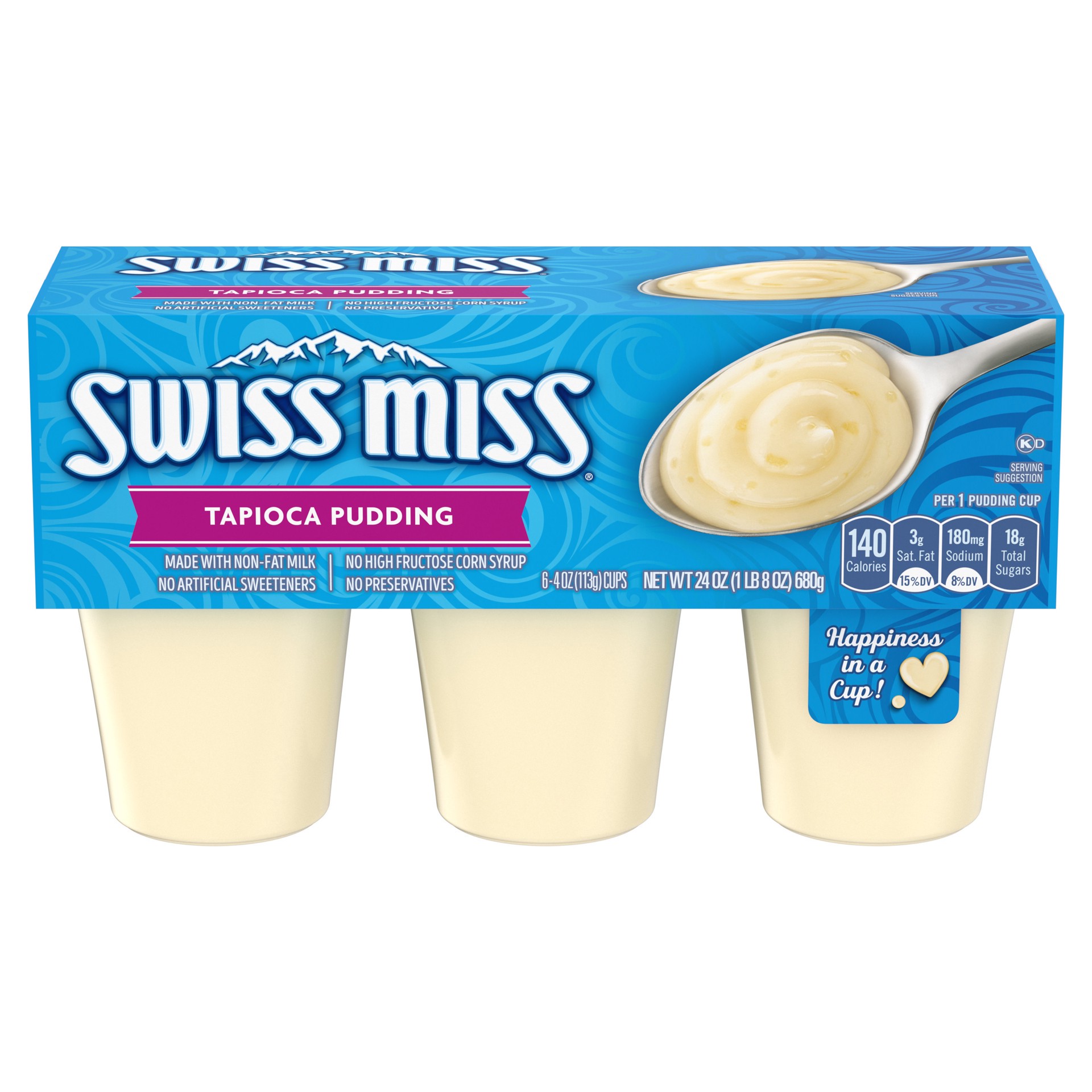 slide 1 of 5, Swiss Miss Tapioca Pudding 6 - 4 oz Cups, 6 ct