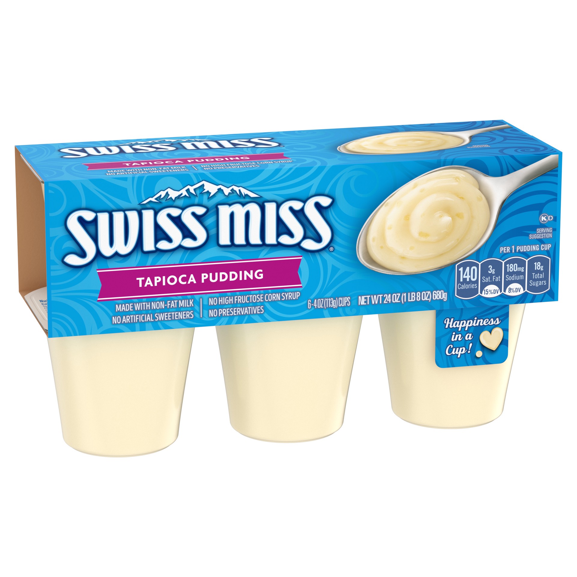 slide 3 of 5, Swiss Miss Tapioca Pudding 6 - 4 oz Cups, 6 ct