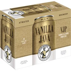Atwater Vanilla Java Porter Craft Beer, 5% ABV, 12 Pack 12 oz Cans
