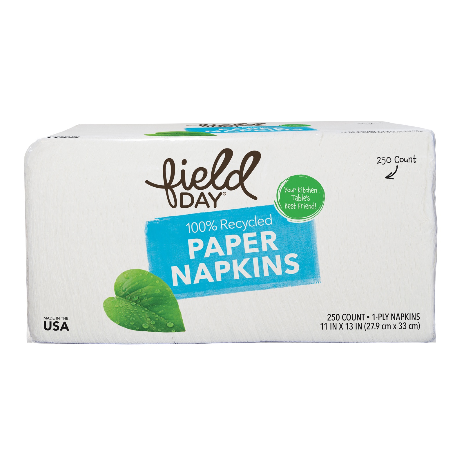 slide 1 of 1, Field Day 100% Recycled 1-Ply Paper Napkins, 250 ct