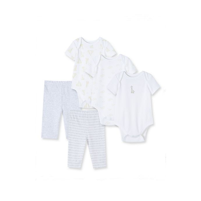 slide 1 of 7, Little Me Giraffe Bodysuit and Pant Set - White, 5 ct