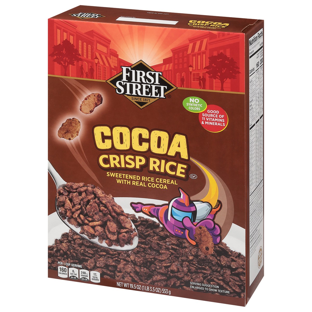 slide 4 of 4, First Street Cocoa Crisp Rice, 19.5 oz