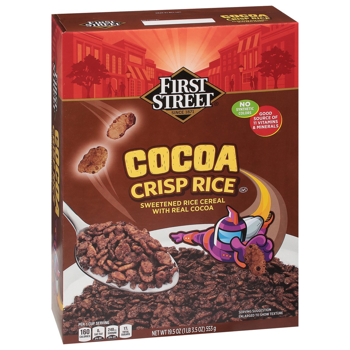 slide 2 of 4, First Street Cocoa Crisp Rice, 19.5 oz