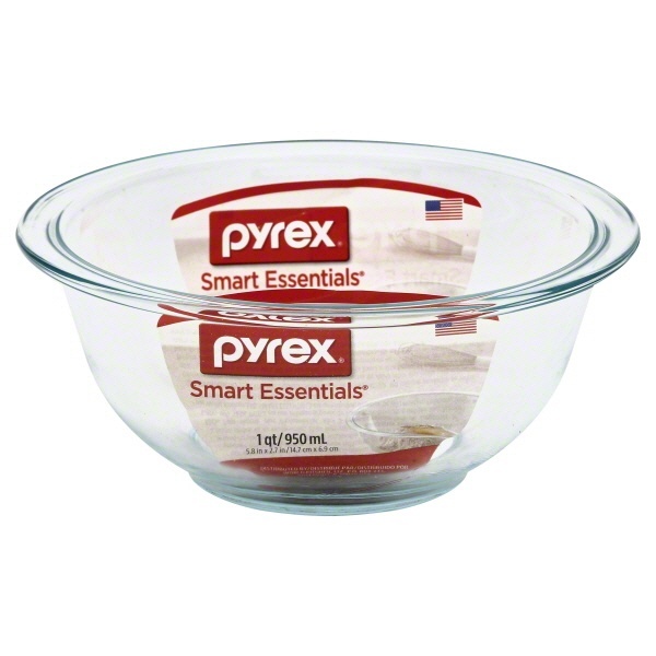 slide 1 of 1, Pyrex Glass Mixing Bowl, 1 qt