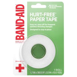 Band-Aid Brand of First Aid Products Hurt-Free Paper Tape, 1 Inch by 10 Yards