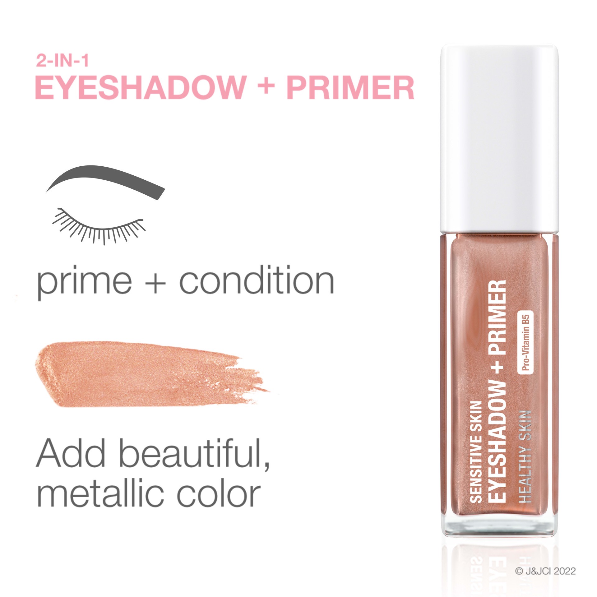 slide 3 of 9, Neutrogena Sensitive Skin Eyeshadow + Primer set, Longwearing & Lightweight Formula - Gold - 0.2 fl oz, 6.50 g