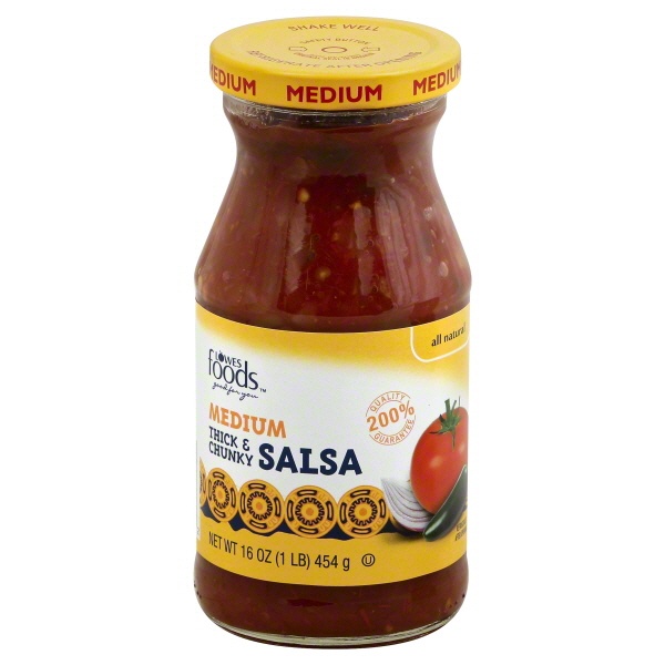 slide 1 of 1, Lowes Foods Salsa Medium Thick & Chunky, 16 oz