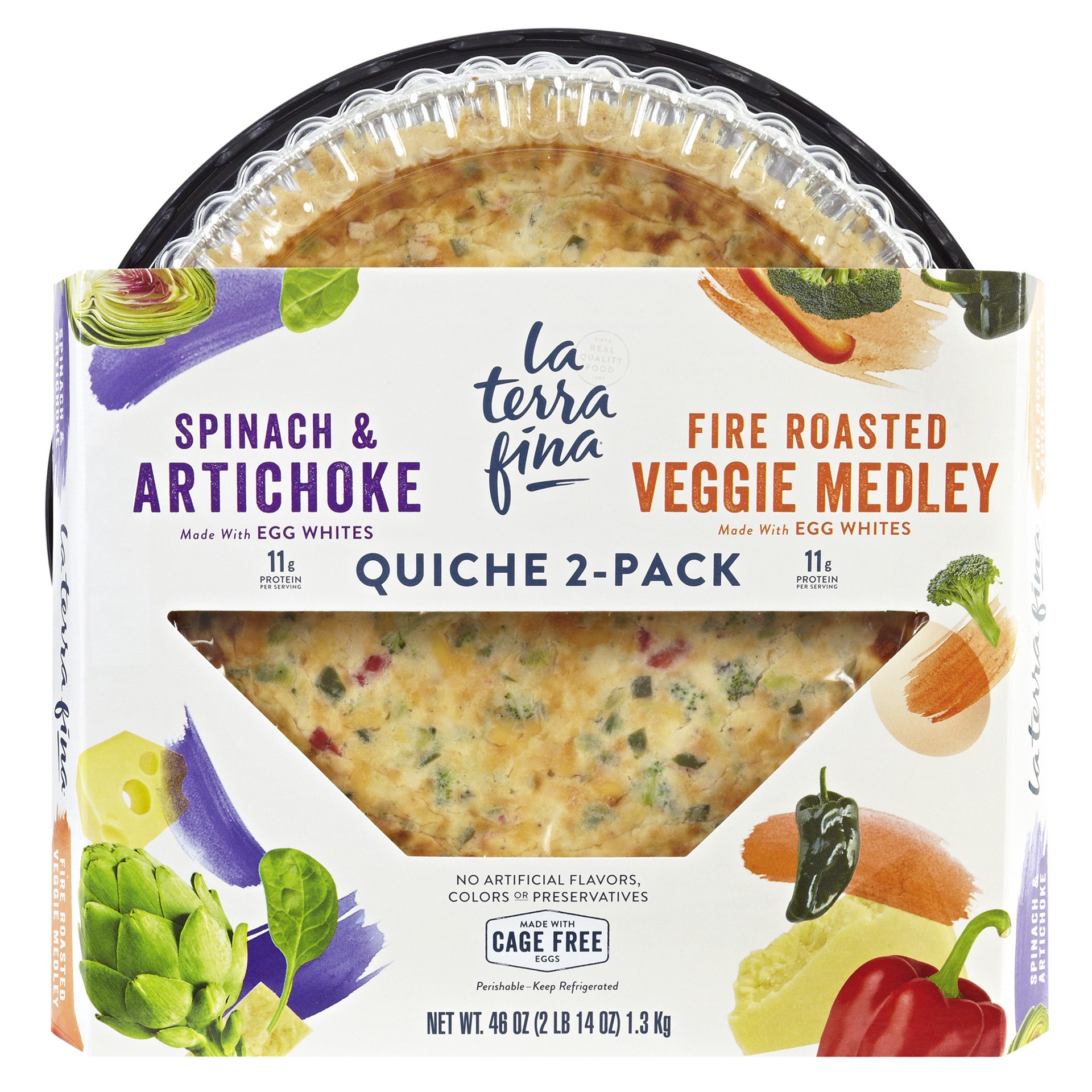 La Terra Fina Quiches Spinach & Artichoke / Fireroasted Veggie Medley