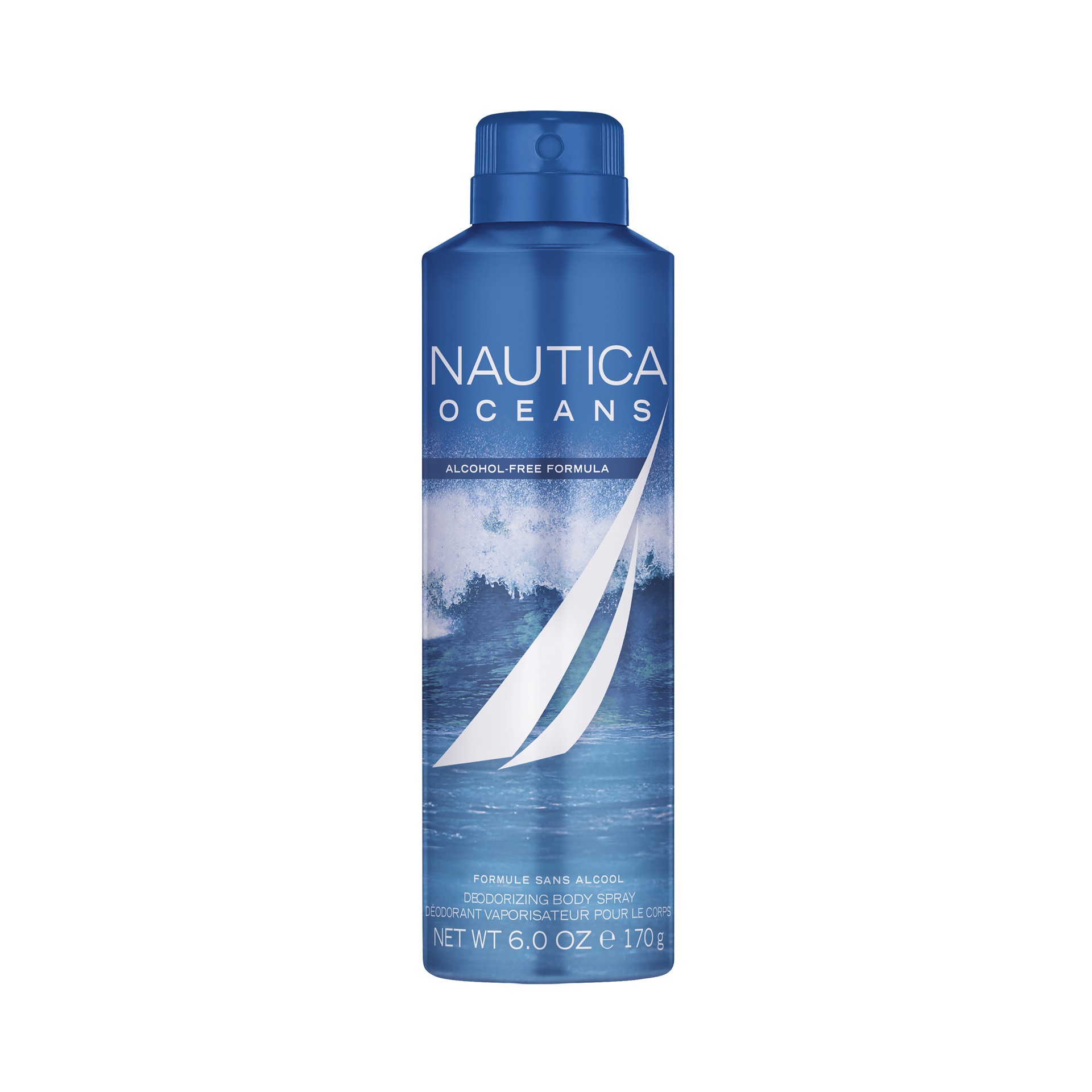 slide 1 of 2, COTY NAUTICA FRAGRANCES Nautica Oceans Deodorizing Body Spray, Non-Drying, Alcohol-Free, Vegan Formula, Fresh Citrus Scent, 6.0oz, 170 g